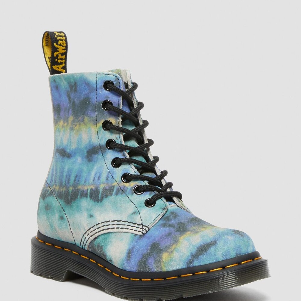 Dr Martens 1460 Pascal Blue Tie Dye Printed Suede Leather Boots